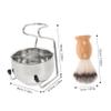 HAKIDZEL Men's Stainless Steel Shaving Brush Set Bowl and Cream Brush Ergonomic Grooming Kit for Wet Shaving and Elegant Design for Refined Beard Care view 2