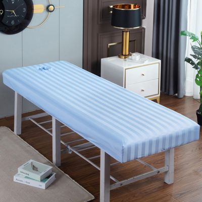Blue,75x190cm/2.4x6.2ft,Massage Bed Sheet Massage Table Sheets with Face Hole,Full Bedspread Washable Protective Cover Elastic Massage Fitted Sheet Beauty Salon SPA Bed Cover