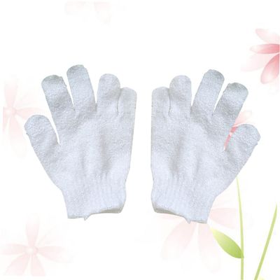 SAFIGLE Bath Glove Exfoliating Scrubber Mitt White Shower Cleaning Brush for Body Men Women