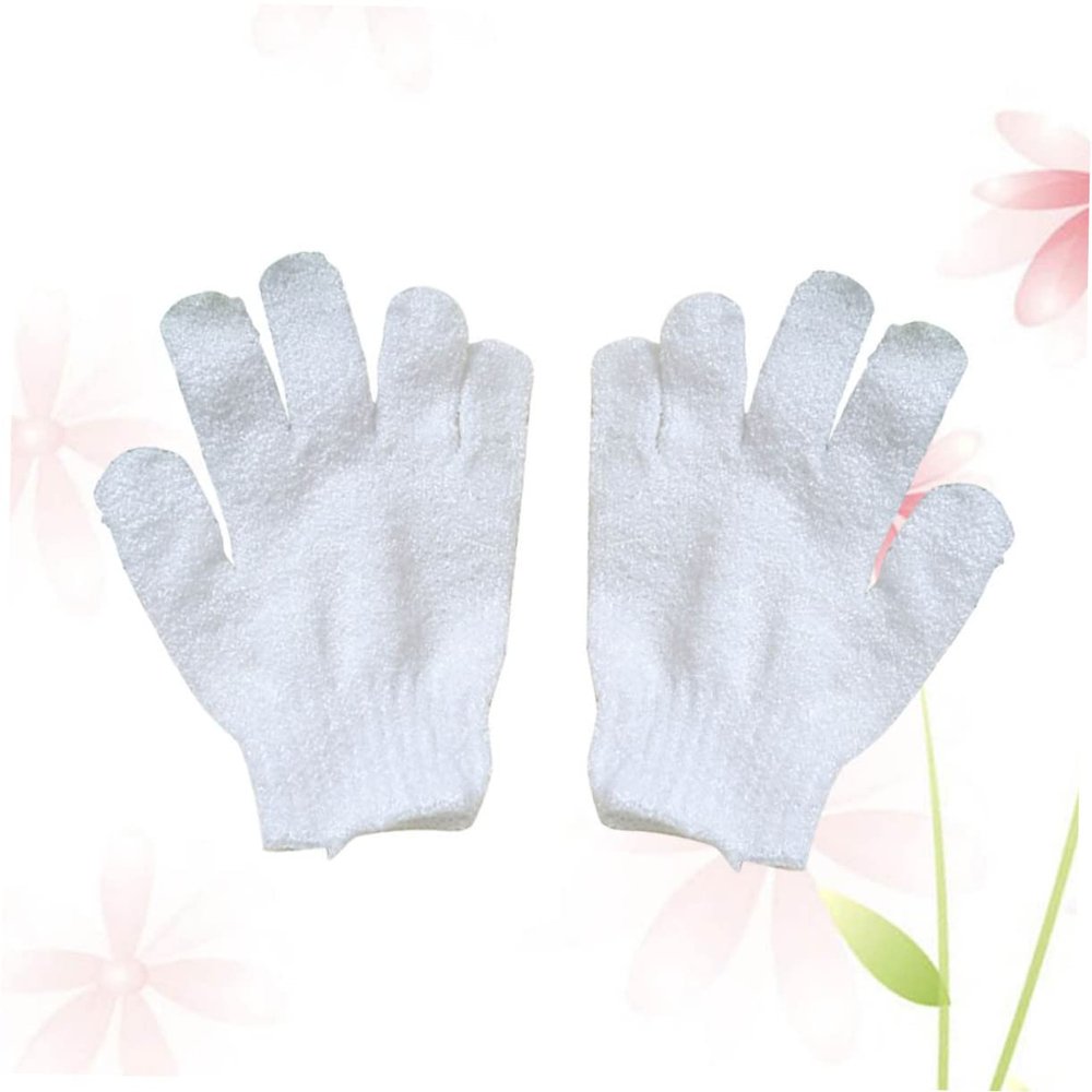 SAFIGLE Bath Glove Exfoliating Scrubber Mitt White Shower Cleaning Brush for Body Men Women