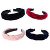 AUTSUPPL 4pcs Gold Velvet Headband Women Knot Head Wraps Braid Hair Band Elegant Headwraps for Women view 1