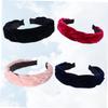 AUTSUPPL 4pcs Gold Velvet Headband Women Knot Head Wraps Braid Hair Band Elegant Headwraps for Women view 2