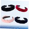 AUTSUPPL 4pcs Gold Velvet Headband Women Knot Head Wraps Braid Hair Band Elegant Headwraps for Women view 3