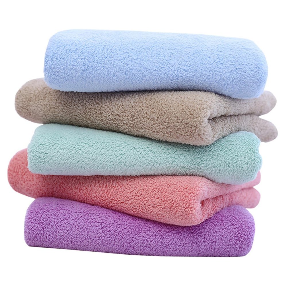 OATIPHO 5pcs Microfiber Face Washing Towels Fleece Makeup Remover Cloths Khaki Soft Absorbent Washcloths for Travel Home Care