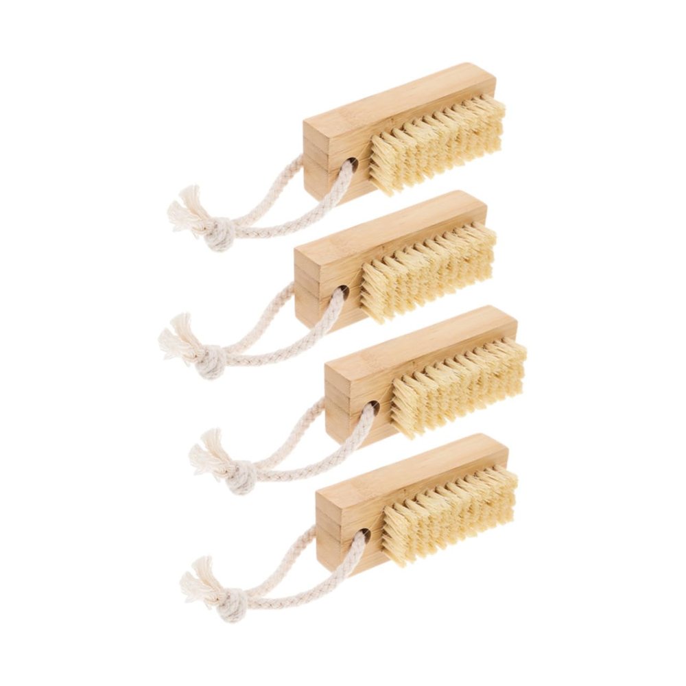 Beaupretty 4pcs Nail Scrubbing Brush for Fingernails and Toenails Cleaning Portable and Nail Brush for Manicure and Pedicure Lightweight and Easy to Use