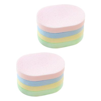 ARTSEWPLY 8Pcs Facial Cleaning Sponges Set Thick Exfoliating Makeup Removal Pads Soft Skin Scrubber Spa Use Random Color