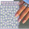 6 Sheets Flower Nail Stickers 3D Self-Adhesive Spring Floral Line Nail Decals for Acrylic Nails, Blue Pink White Flower Nail Art Stickers for Women DIY Nail Art Decoration Supplies view 3