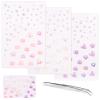 Heart Rhinestone Tattoo Stickers for Makeup, V Heart Shape Face Eye Gems, Self Adhesive Face Jewelry with Clear Pink Purple, Cute Love Face Stickers, Birthday Rave Concert Party Supplies view 1