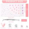 Heart Rhinestone Tattoo Stickers for Makeup, V Heart Shape Face Eye Gems, Self Adhesive Face Jewelry with Clear Pink Purple, Cute Love Face Stickers, Birthday Rave Concert Party Supplies view 3