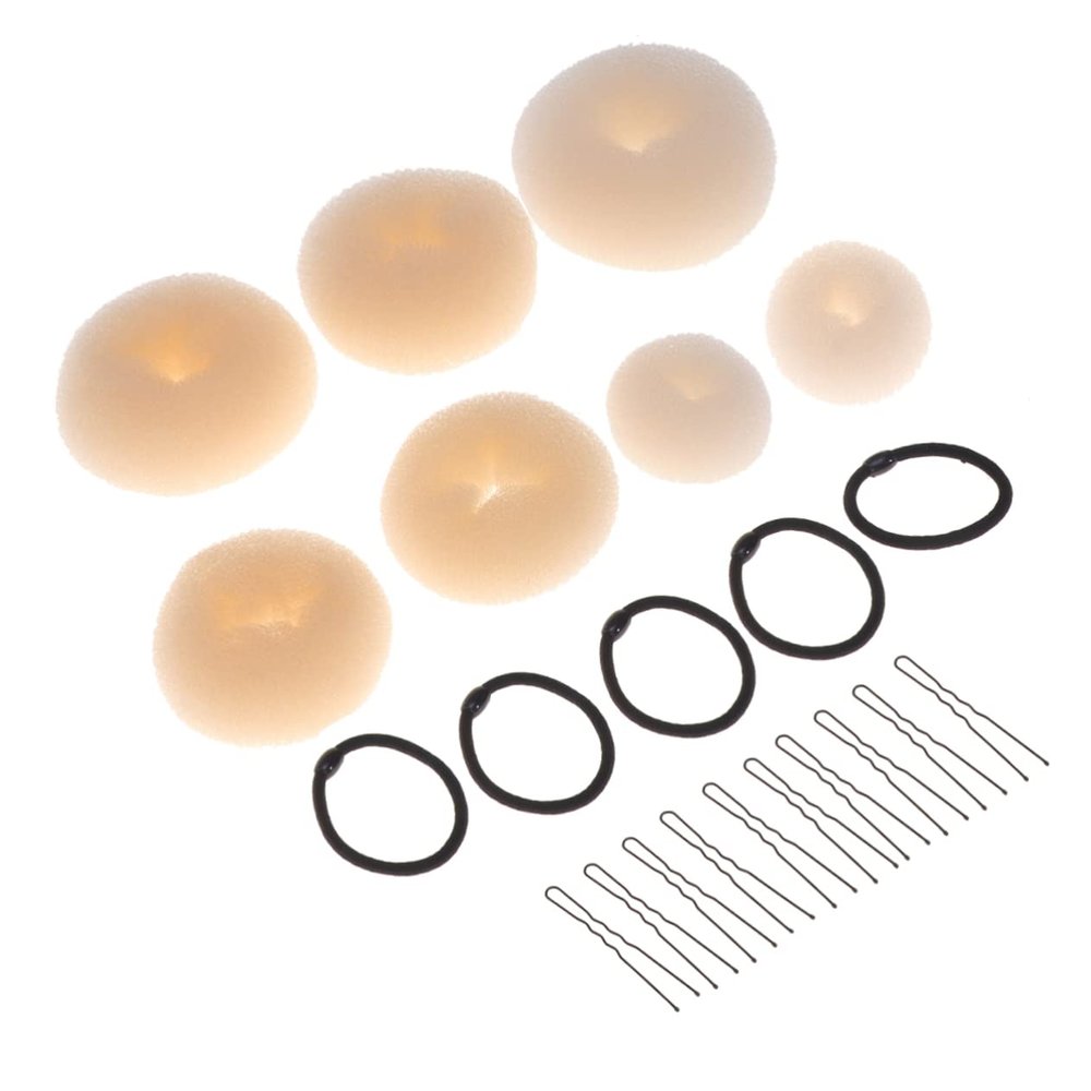 PACKOVE 22pcs Hair Updo Bun Kit u Clips Elastic Hair Ropes Styling Maker Set for Boys and Girls Adults