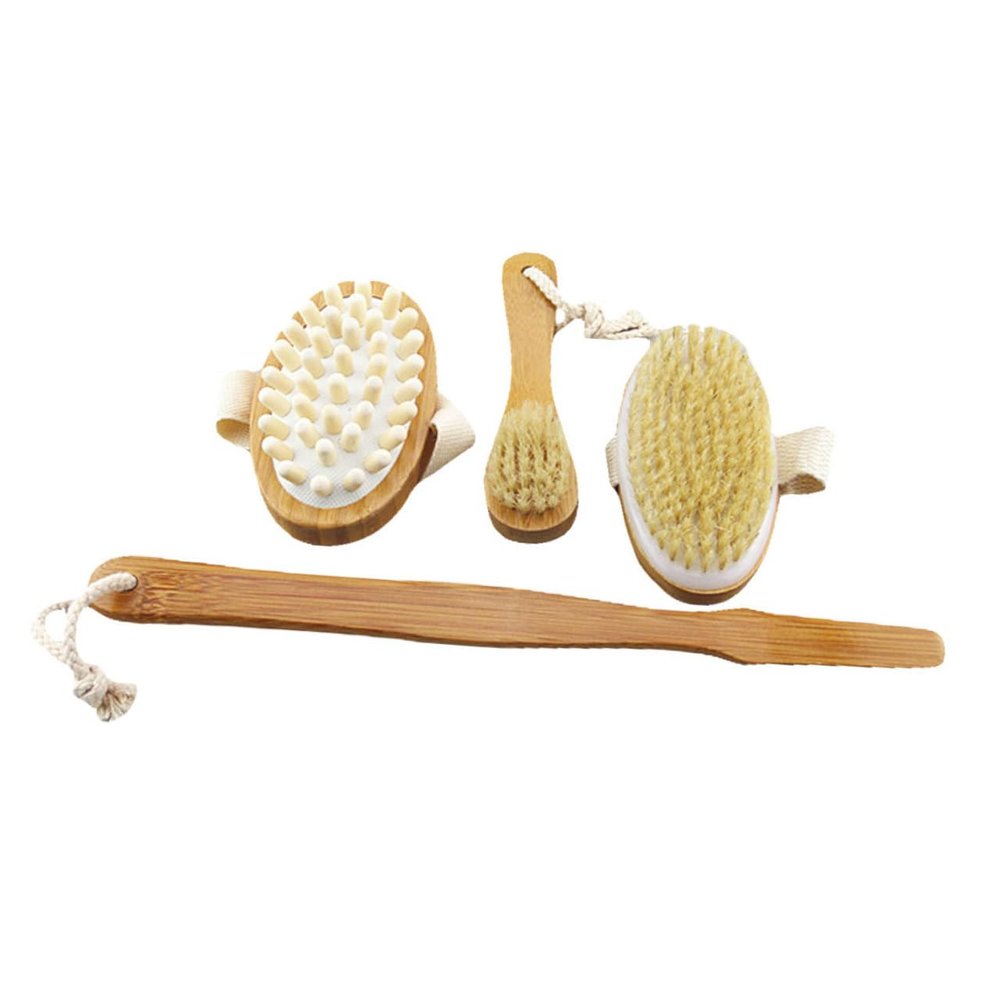 Beaupretty 3pcs Natural Bristle Body Brush Set Skincare Tool Improve Blood Circulation Cellulite Remover for Legs