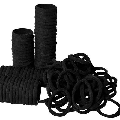100PCS Hair Ties for Women Girls Thick Hair Bands Strong Stretchy Elastic Ponytail Holders No Damage (Black, 100pcs)