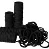 100PCS Hair Ties for Women Girls Thick Hair Bands Strong Stretchy Elastic Ponytail Holders No Damage (Black, 100pcs) view 1