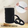 100PCS Hair Ties for Women Girls Thick Hair Bands Strong Stretchy Elastic Ponytail Holders No Damage (Black, 100pcs) view 2