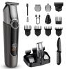 GLDNTM 5-in-1 Multifunctional Digital Display Waterproof Electric Hair Clipper Set - Ideal for Oil Head Designs and Precision Trims (Gunmetal with Gray Set) view 1