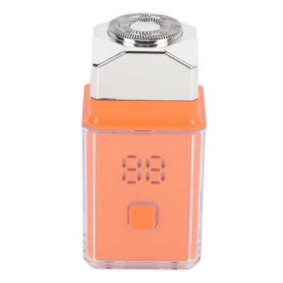 ZIZEV Portable Beard Clipper, Quiet Motor, IPX7, Type C Charging, Lightweight Compact Rechargeable Trimmer with Interchangeable Nose Hair Trimming Head for Travel Grooming (Orange)