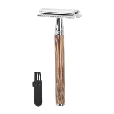 IWOWHERO Bamboo Handle Double Edge Safety Razor for Men Manual Shaving Tool Beard Clean Shaver Suitable for Traditional Shaving