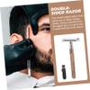 IWOWHERO Bamboo Handle Double Edge Safety Razor for Men Manual Shaving Tool Beard Clean Shaver Suitable for Traditional Shaving view 3