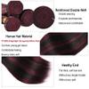 Ombre Bundle P1B99J Red Straight Human Hair Bundles Two Tone Black Mixed With 99J Burgundy 3 Bundles 20 22 24 Inch Highlight Straight Bundle For Black Women view 3