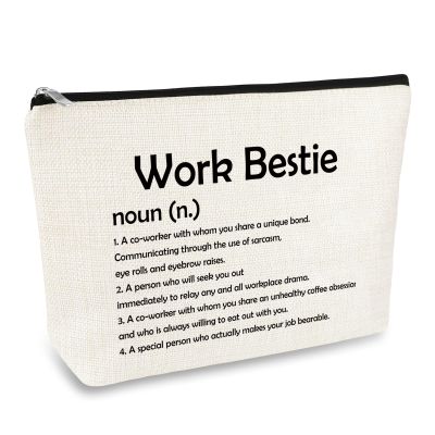 Working Best Friend Friendship Gifts Makeup Bag Coworker Bestie Gift Funny Office Gift for Coworker Leaving Go Away Retirement Thank You Appreciation Gift For Colleagues Cosmetic Bag Travel Pouch