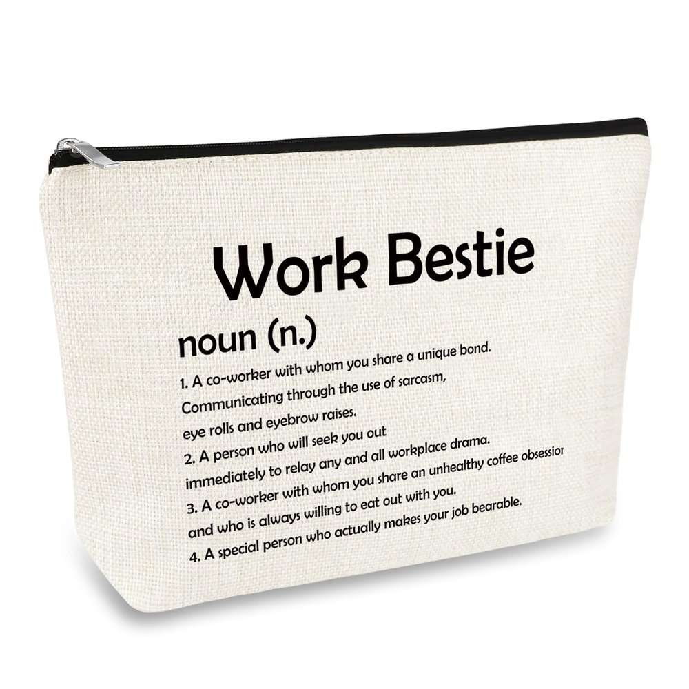 Working Best Friend Friendship Gifts Makeup Bag Coworker Bestie Gift Funny Office Gift for Coworker Leaving Go Away Retirement Thank You Appreciation Gift For Colleagues Cosmetic Bag Travel Pouch