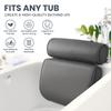 AlwaysGrand Bath Pillow with 6 Secure Suction Cups  14x12 Inch Soft Air Mesh Design, Extra Thick & Quick-Dry (Grey) view 3
