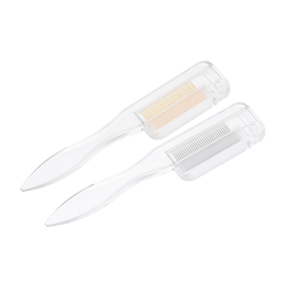 PACKOVE 2pcs Foldable Eyelash Grooming Tool Convenient Eyebrow Comb Makeup Tool for Eyebrow Shaping and Lash Separation Transparent Options