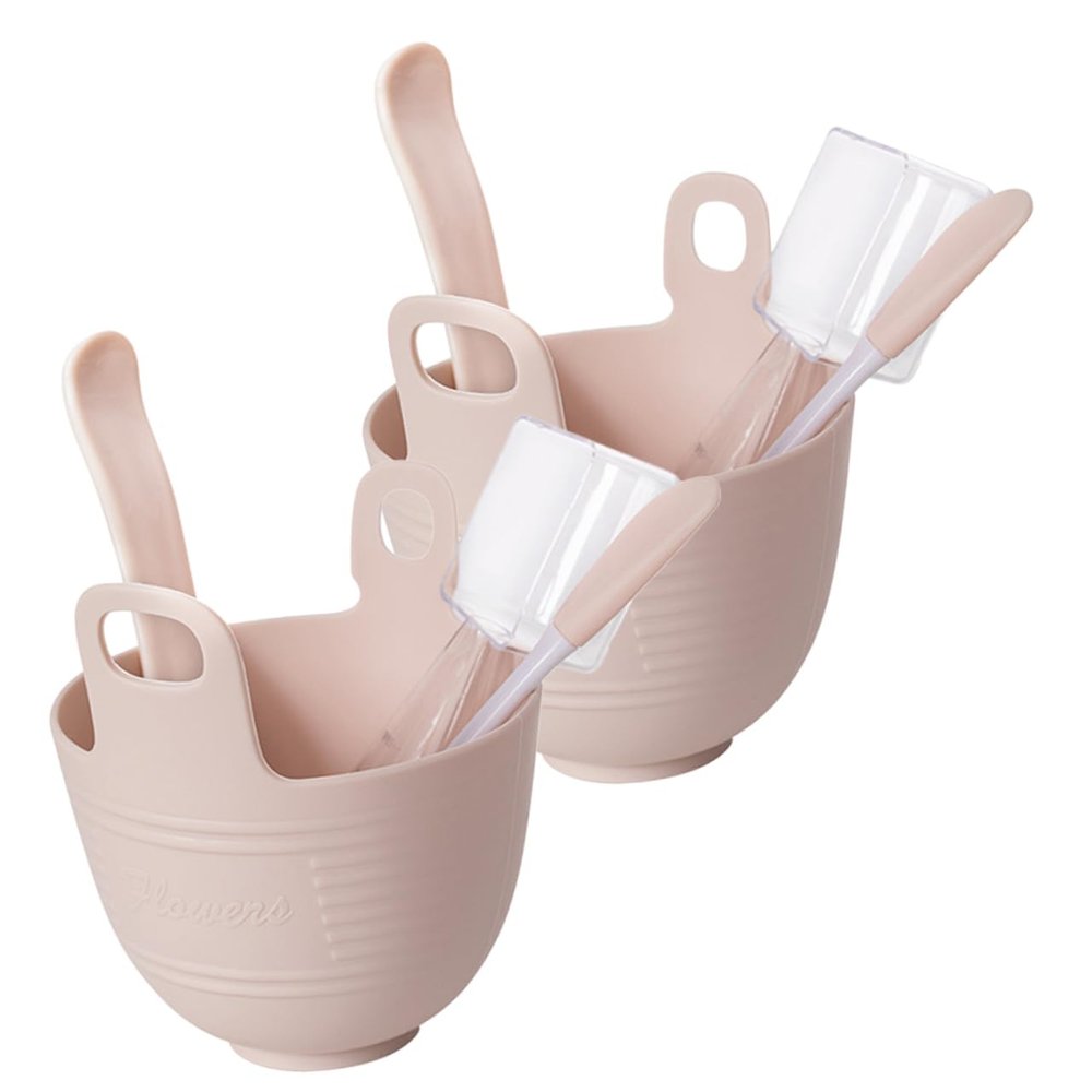 NULYLU 2 Sets Facial Mask Bowl Mask Mixing Bowl Facial Mask Brush Face Mask Kit Mask Tool Face Mask Mixing Tool Silicone Face Mask Bowl Mask Making Bowl Face Mask Mixing Supply