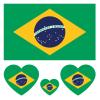 100pc Brazil Flag Tattoo Stickers, 25-Sheet Brazilian BR National Flags Face Temporary Tattoo Adult, Patriotic Bandeira Do Brasil Fake Tattoo for Men Women Party Decoration view 1