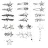 20 PCS Y2k Star Hair Clips, 10 Styles Lovely Silver Star Barrettes, Not Easy to Fall Off, Can Be Matched According to Different Clothes and Occasions view 1