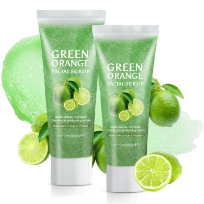 Green Tangerine Vitamin C Face Scrub - Microdermabrasion Facial Scrub, Purifying Exfoliating for Face & Body, Gentle for Sensitive Skin, Korean Skincare for Smoother Skin (2PC, 1)