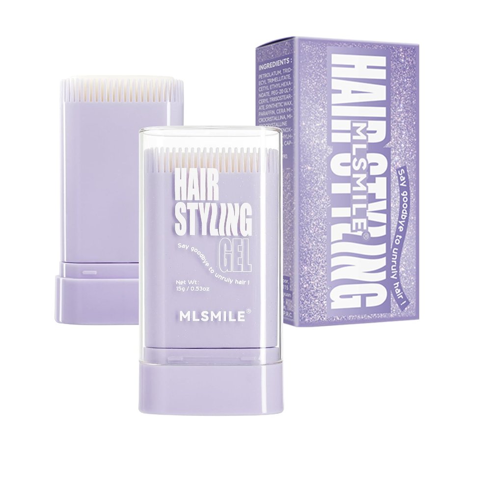 MLSMILE Hair Wax Stick for Kids, Hair Styling Stick with Built-in Comb, hair balm stick, Slick Stick Hair Care for Women, hair gel stick for Fly Away & Edge Frizz, Hair Refreshing Non-Greasy