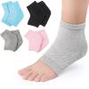 aoozleny Moisturizing Gel Heel Socks, 4 Pairs, Open Toe Design, Multiple Colors, Double Layer Cotton view 1