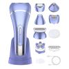 Epilator for Women, 7 in 1 Replaceable Hair Removal & Massager & Cleaner Devices, Bikini Trimmer, Face Massage, Face Exfoliating Brush, Foot Callus Remover, IPX7 Waterproof Razors (Purple) view 1
