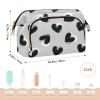 black white heart gray Makeup Bag Organizer Essentials Women Cash Wallet for Makeup Organizer monedero pequeno para mujer view 2