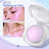 HOSAILY Holographic Chameleon Pink Silver Eyeshadow&Highlighter Palette, Color Shift Glitter Iridescent Cream Highlighter, Smooth Long Lasting Sparkling Eye Shadow Mermaid Facial Illuminator Makeup#02 view 4