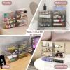 8-Pack Clear Stackable Storage Drawers with 16 Non-Slip Silicone Feet, Multi-Purpose Cosmetic & Home Organizers for Vanity, Office, Bathroom, Pantry, Easy-Pull Transparent Acrylic Storage Bins view 2