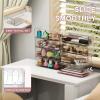 8-Pack Clear Stackable Storage Drawers with 16 Non-Slip Silicone Feet, Multi-Purpose Cosmetic & Home Organizers for Vanity, Office, Bathroom, Pantry, Easy-Pull Transparent Acrylic Storage Bins view 4