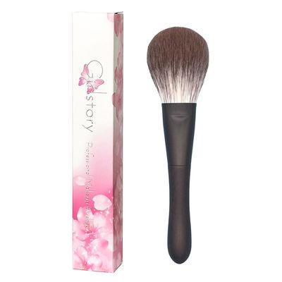 A01 Large Flat Round Face Powder Brush Soft Snow Fox Hair Hand Crafted Makeup Brushes Ebony Wood Handle Professional Make Up Brush