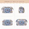 Boho Style Flower Floral Golden Purple Toiletry Bag Portable Women's Coin Purse for Essentials For Women monedero pequeno para mujer view 3
