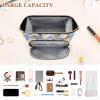 Boho Style Flower Floral Golden Purple Toiletry Bag Portable Women's Coin Purse for Essentials For Women monedero pequeno para mujer view 4