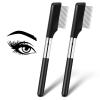 2 Pcs Metal Eyelash Combsand Separator, Eyelash Brush Tool Eyebrow Grooming Eye Brushes with Metal Teeth Curler Eye Makeup Applicator for Women view 1