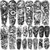20 Sheets Lion Wolf Full Arm Temporary Tattoos For Women Men Thigh, Chicano Animals Sleeve Tattoos For Adults, Temp Halloween Waterproof Long Lasting Fake Tattoo Stickers Zeus God Skull Ship Flowers view 1