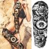 20 Sheets Lion Wolf Full Arm Temporary Tattoos For Women Men Thigh, Chicano Animals Sleeve Tattoos For Adults, Temp Halloween Waterproof Long Lasting Fake Tattoo Stickers Zeus God Skull Ship Flowers view 4