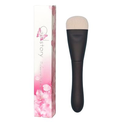 A04 Hand Crafted Makeup Brushes Soft Saikoho Goat Hair Flat Foundation Contour Brush Ebony Wood Handle Professional Make Up Brush