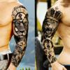 20 Sheets Lion Family Zeus God Full Arm Temporary Tattoos For Men Women Thigh, Warrior Sleeve Tattoos For Adults, Long Lasting Black Temp Bulk Halloween Waterproof Fake Tattoo Sticker Wolf Poseidon view 2