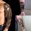 20 Sheets Lion Rose Full Arm Temporary Tattoos For Men Women Thigh, Large Skull Maori Compass Sleeve Tattoos For Adults, Long Lasting Chicano Bulk Temp Black Realistic Halloween Fake Tattoo Sticker view 4