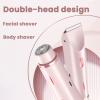 Comfort 2 in 1 Electric Lady Shaver, Velvissa Hair Trimmer, Dual Head Shaver Women, Bikini Trimmer for Women, Electric Razor for Womens Legs, IPX7 Waterproof Wet & Dry Use Body Hair Trimmer (Pink) view 2