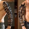 20 Sheets Maori Totem Full Arm Temporary Tattoos For Men Women Thigh, Warrior Dragon Sleeve Tattoos For Adults, Long Lasting Black Temp Bulk Halloween Waterproof Fake Tattoo Stickers Barbed Wire Wolf view 3