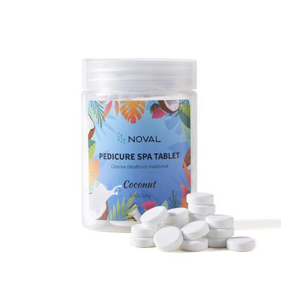 NOVAL Pedicure Spa Tablet - Fast Dissolving, Gentle & Portable Foot Soak for Softening Calluses & Hydrating Skin, Tiny Travel Size, Coconut Scent